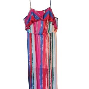 Maxi Dress Size XL Pink Blue Orange Womens